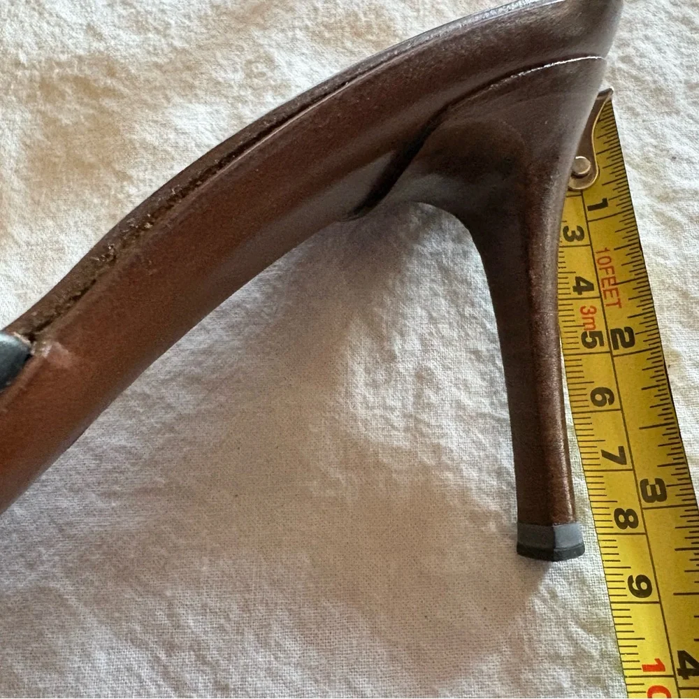Gucci Black Brown Leather Stiletto Heels - Picture 9 of 9